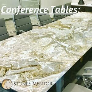 Conference tables of Green quartzite