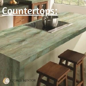 Countertops of green quartzite