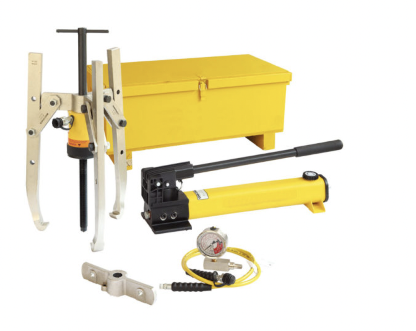 How to correctly use different combinations of hydraulic puller sets?