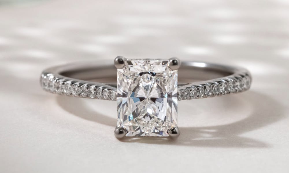 Captivating Elegance: The Radiant Engagement Ring with a Thin Band
