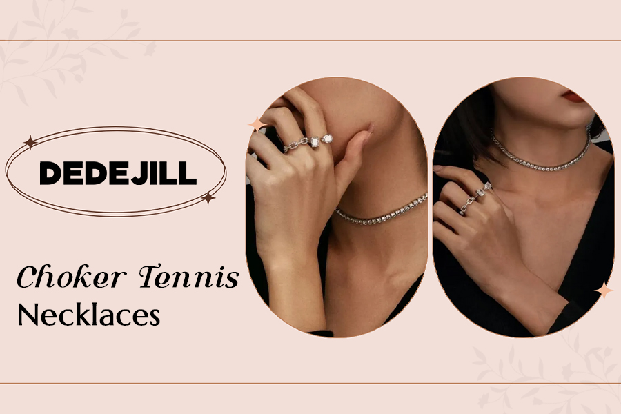DEDEJILL Tennis Choker Necklace Silver Elevates Your Style